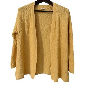 J.Jill Peach Textured Knit Open Front‎ Long Sleeve Cardigan Sweater Womens M